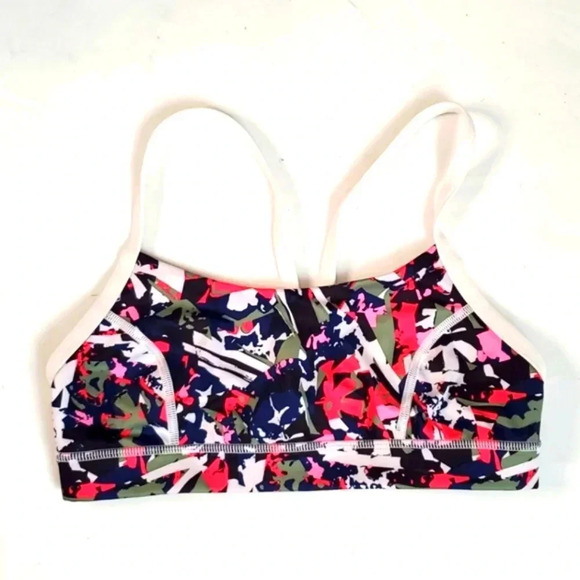 lululemon athletica Tops - Lululemon Rise and Run  Sports Bra floral Gym Athletic  Workout Top Sz 8